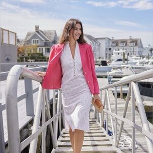 Sail to Sable Pink Courduroy Blazer Gold Buttons Barbie Valentines Day | L